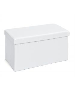 Pouf contenitore 76 x 38 cm Bianco