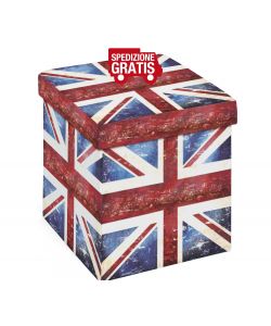 Scatola con coperchio 38 cm bandiera Union Jack