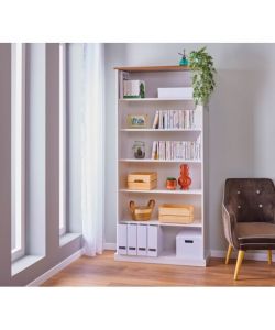 Libreria WL 5 in Pino Massello Bianco 90 x 38,1 x 190 cm