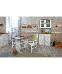 Tavolo pino bianco marrone 110x70x75
