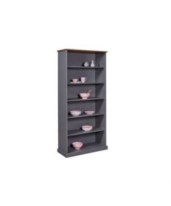 Libreria Lz 5 in Pino Massello Grigio 90 x 38 x 190 cm