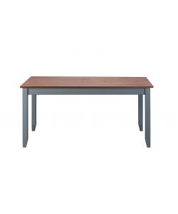 Tavolo pino grigio con top marrone 160x90x75