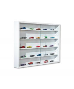 Vetrina per Collezionisti Bianca con Ante Scorrevoli in Vetro - 80x60 cm