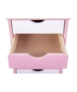 Inter Link Cassettiera 6 cassetti Bianco/Rosa - 36x40x65 cm