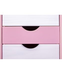 Inter Link Cassettiera 6 cassetti Bianco/Rosa - 36x40x65 cm