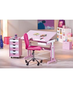 Inter Link Cassettiera 6 cassetti Bianco/Rosa - 36x40x65 cm