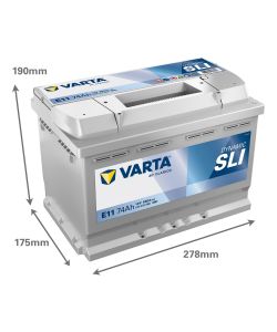 VARTA Batteria Auto Blue Dynamic E11 12V 74Ah Piombo Italiana