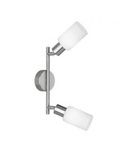 Faretto Mars 2x E14 - 40W - Nichel Opaco 25x21x8 cm