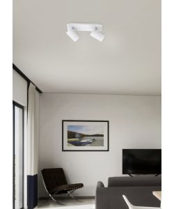 Faretto da parete Marley 2x GU10 25W 12x12x15h cm Bianco