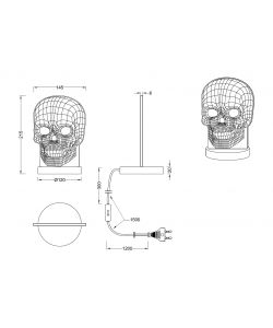 Lampada LED Skull 21,5 h cm