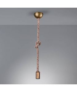 Trio Lampadario Sospensione Rope Ottone Anticato 1 Luce 150 cm E27