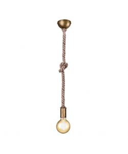 Trio Lampadario Sospensione Rope Ottone Anticato 1 Luce 150 cm E27