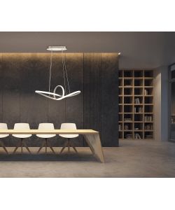 Trio Lighting Lampada Sospensione Sansa LED Bianco Opaco 80cm