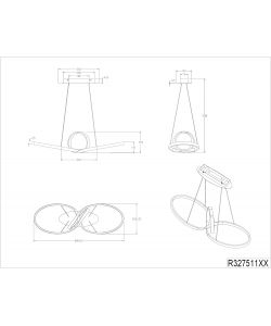 Trio Lighting Lampada Sospensione Sansa LED Bianco Opaco 80cm