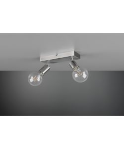Faretto Vannes 2x E27 40W Acciaio Nichel Opaco 26 x 12 x 9 cm