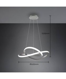 Trio Lampada Sospensione LED Course Nichel Opaco diam. 60 cm