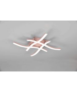 TRIO Plafoniera LED Route 4 luci oro rosa 46x46 cm