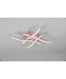 TRIO Plafoniera LED Route 4 luci oro rosa 46x46 cm