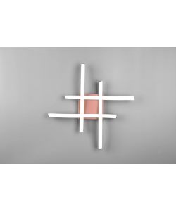TRIO Plafoniera LED Route 4 luci oro rosa 46x46 cm