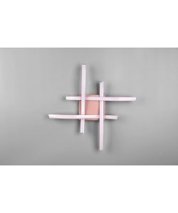 TRIO Plafoniera LED Route 4 luci oro rosa 46x46 cm