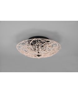 Plafoniera Lovis 2x E27 - 40W - Finitura naturale con reticolo in rattan