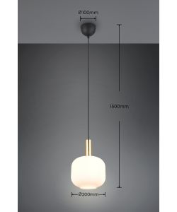 Trio Lampada in Vetro a Sospensione Diva - Ottone - E27 D.20x150cm