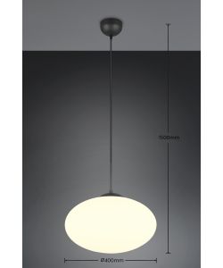 Trio Lampada in Vetro a Sospensione Fomento - Nero - E27 D.40x150cm