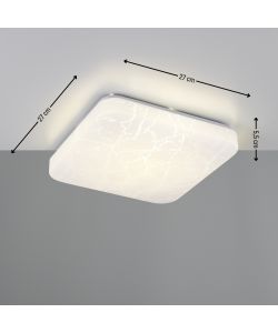 Reality Plafoniera Quadrata Led Mandria - Ghiaccio - 16W 1600lm L.27cm