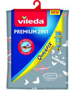Vileda Copriasse da Stiro Premium 2in1 Azzurro 110-130 cm Floreale