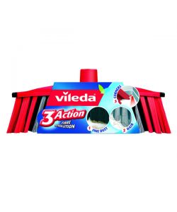 Vileda Scopa 3Action - Rosso Grigio - 28x4x14 cm