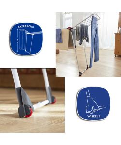 Vileda Stendipanni Estensibile Infinity Flex 216x56 cm con Ruote