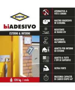 Bostik Nastro Biadesivo Ultra-Forte Trasparente Interni Esterni - 1,5m