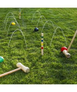 HI Set Gioco Croquet 125x25 cm Multicolore