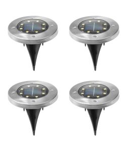 HI Luci Solari a LED Interrate da Giardino Set 4 pz