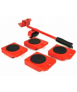 HI Set di Ruote per Trasporto Mobili Rosso e Nero