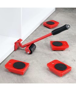 HI Set di Ruote per Trasporto Mobili Rosso e Nero