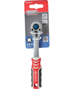 Cricchetto 1/4' a Cambio Rapido Cromato - 90 Denti Ergonomico