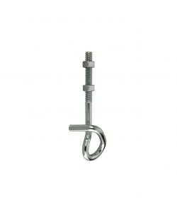 Gancio di sicurezza per altalene in ferro zincato con filetto metrico M12x250 mm.