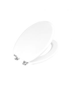 Copriwater Sedile WC, Modello Bern in Legno Laccato, Bianco
