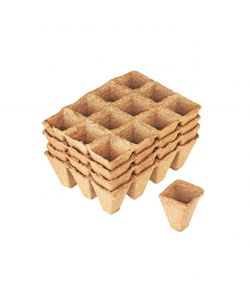Vasetti biodegradabili, quadrati 4 cm 48pz