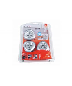 Luci adesive a 3 LED, 3 pz.