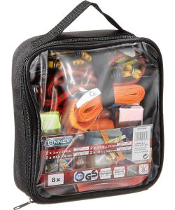 Set 8 pz Cinghie ancoraggio, tenditore e cavo elastico