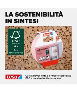 Tesa Nastro Adesivo Sensitive Rosa per Mascherature - 25m x 25mm