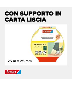 Tesa Nastro Mascheratura Professionale Washi Giallo 25 m x 25 mm