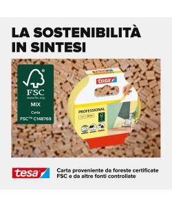 Tesa Nastro Mascheratura Professionale Washi Giallo 25 m x 25 mm