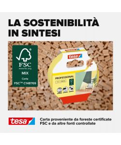 Tesa Nastro Mascheratura Professionale Washi Giallo 25 m x 25 mm