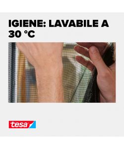 Tesa Zanzariera Adesiva Standard 130x150 cm Antracite - Rete Antizanzare