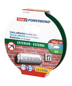 Tesa Nastro Biadesivo Esterni 5 m x 19 mm Trasparente Resistente UV e Acqua