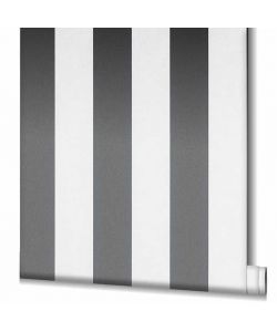 Topchic Carta da Parati Stripes Grigio Scuro e Bianco