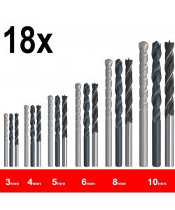 Fischer Set Punte Professionali 18 Pezzi 3-10mm per Trapano Acciaio